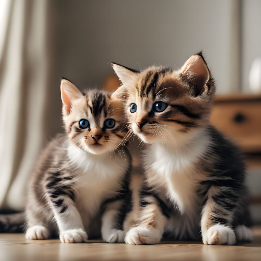 two cute kitten 